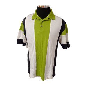 Redhead Bass Pro Mens Medium Green White Black 3 Button Pullover Polo Shirt